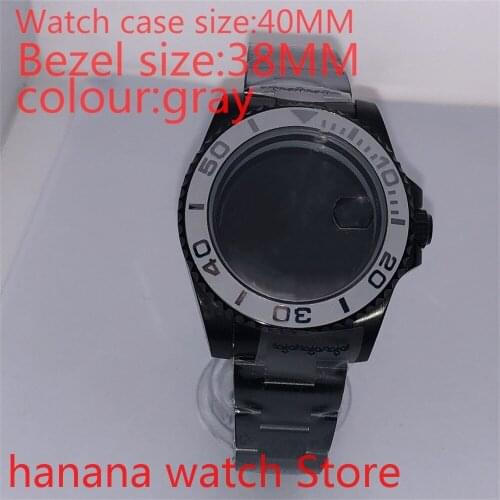 Suitable for NH35 36 Mingzhu2813 Miyata automatic winding 40mm sealed back black box series with rotating silver bezel