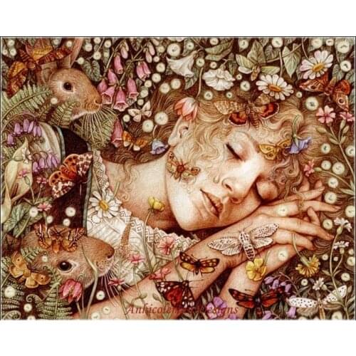 Needlework for Embroidery DIY DMC High Quality - Counted Cross Stitch Kits 14 ct Oil painting - Charlotte Asleep