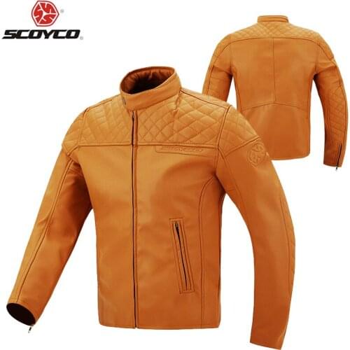 SCOYCO Motorcycle Jacket Windproof Anti Dropping Casual Motorbike Suit Jackets Made Of Super Fiber Faux Leather PU JK-52