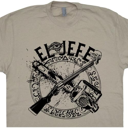 Tops Cool T Shirt El Jefe T Shirt Evil Book of The Dead Boomstick Zombie Necormancer Horror Movie O-Neck Tshirt Homme