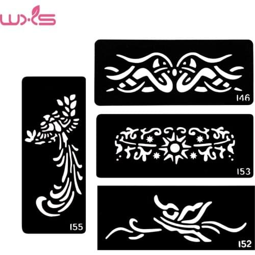 15 Pcs Glitter Tattoo Stencil Woman Girl Kids Cute Drawing Flower Butterfly Cartoon Airbrush Henna Template TS-07
