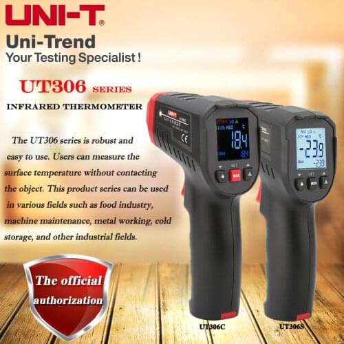 UNI-T UT306C/306S Industrial Infrared Thermometer Oil temperature water warm air conditioning circuit board temperature tester