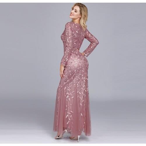 Plus Size Evening Dresses Mermaid O Neck Full Sleeve Lace Appliques Tulle Long Party Gown Robe Soiree Elegant Formal Dress