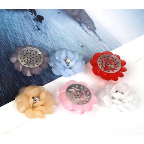 High Quality 1Pcs Flower Acrylic Beads Candy Color Acrylic Spacer Rose Beads DIY for Necklace Matte Hairpin Jewelry Accessoires