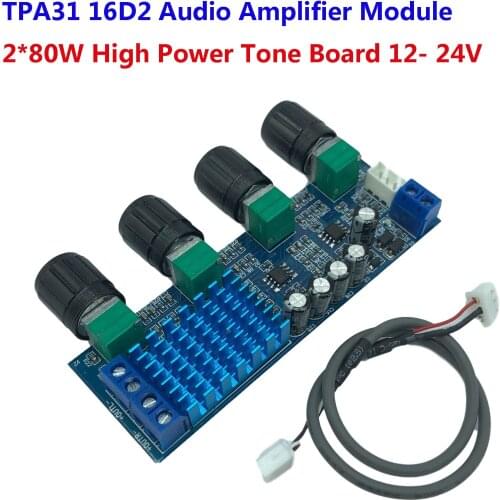 XH-M577 Digital Power Amplifier Board TPA3116D2 Audio Amplifier Bboard High Power Tone Board Operational Amplifier 12-24V
