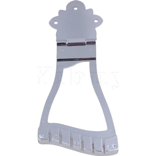 Yibuy Chrome Guitar Bridge Tailpiece For Hollowbody Gutiar