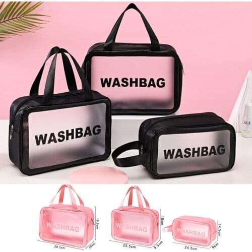 Women Portable Travel Storage Bag Transparent Waterproof Makeup Storage Pouch Large Organizer Toiletry Storage Kit