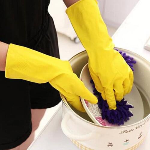 1PCS Reusable Kitchen Wash Dishes Housekeeping Gloves Water-proof Dishwashing Gloves Rubber Gloves Long Sleeve Cleaning Tools