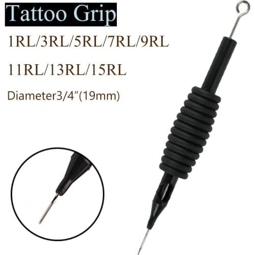 10pcs Tattoo Grip Round Liner 1/3/5/7/9/11/13/15RL Sterile Disposable Tattoo Nozzle Tips Tattoo Needles Body Tattoo Supplies