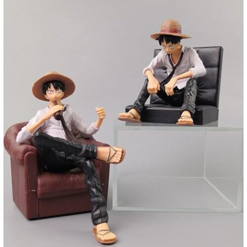 16.5cm 2 Types Anime One Piece Monkey D Luffy Sitting Posture Figure Model Toy Collectible Toy