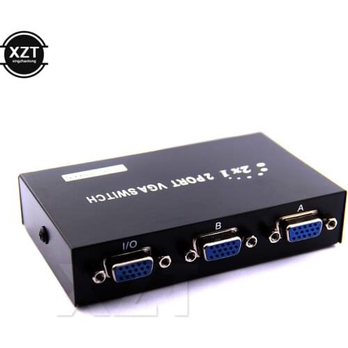 2 In 1 Out Mini 2 Port VGA Selector Box VGA/SVGA Manual Sharing Selector Switch Box Switcher Splitter for LCD PC Monitor