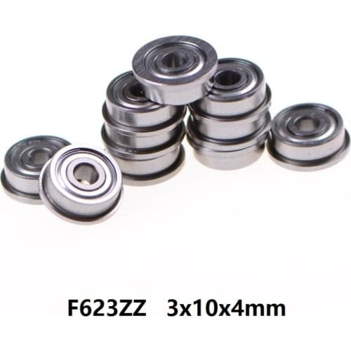20pcs/50pcs/100pcs F623ZZ F623Z F623 Z ZZ F623-ZZ 3x10x4 mm flange deep groove Ball Bearing Miniature 3*10*4 mm double shielded