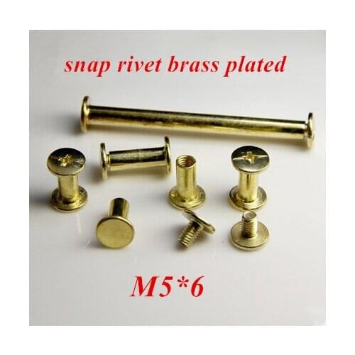 200pcs/lot M5*6 Copper/Brass Plated Book Screw,Album Blinding Screw Snap Rivet/ M5X6 Picture Book Screw Rivet