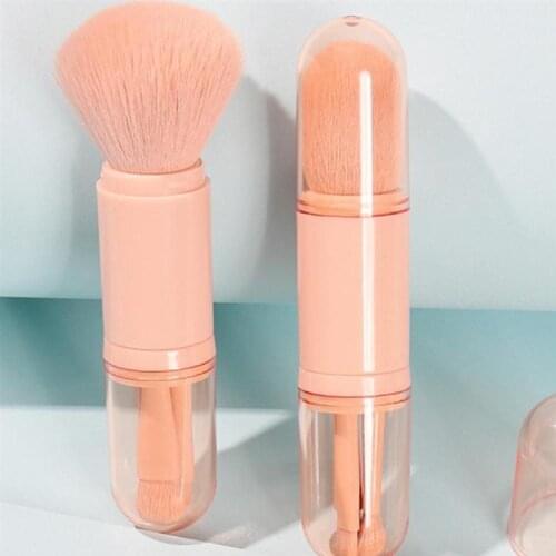 4 In 1 Makeup Brush Portable Travel Brush Set Facial Cosmetic Makeup Tool Maquiagem Makeup Brushes Maquillaje Beauty Sombra Base