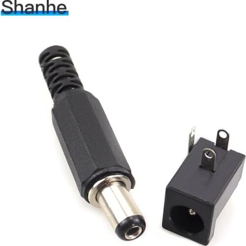 5.5X2.1mm DC Power 5pcs Female Plug Jack +5pcs Male Plug Jack Socket Adapter