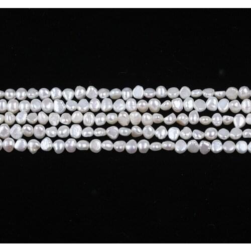 5-6mm AA grade white color baroque pearl strand made in china