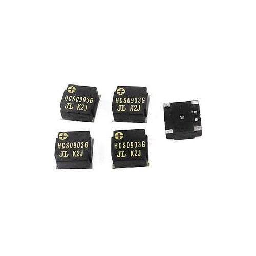 5 Pieces 9mm x 9mm x 3.5mm Black Square SMT SMD Buzzer DC 1.5V 90mA