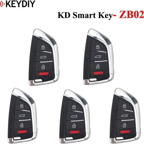 5PCS,KEYDIY Universal Smart Key ZB02-3 ZB02-4 for KD-X2 Car Key Remote Replacement Fit More than 2000 Models