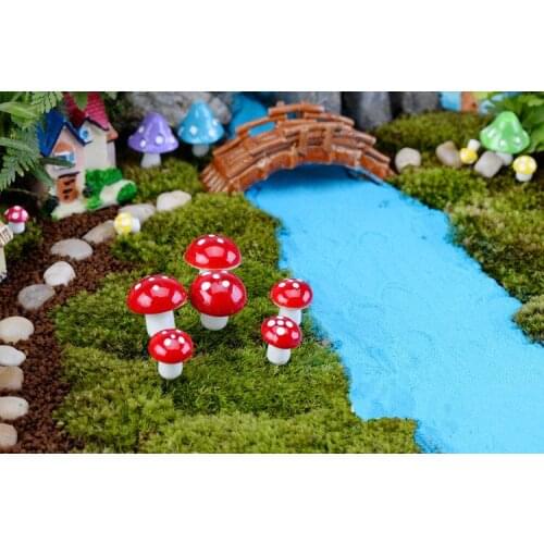 50pcs/lot Artificial Mini foam Mushroom Colorful mushrooms Miniatures Garden Moss Terrarium Resin Crafts Decorations KS 014