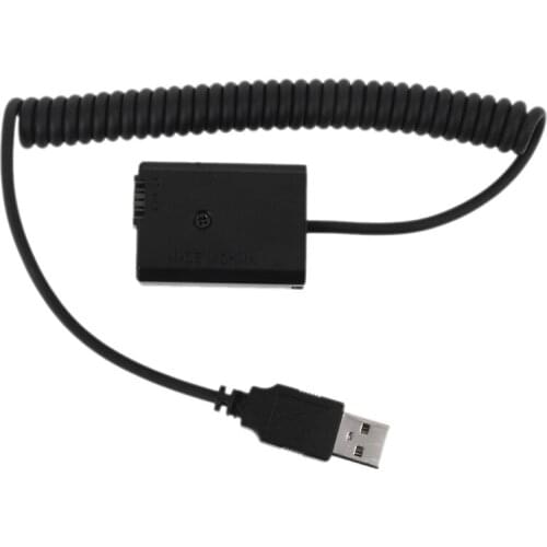 USB to NP-FW50 Dummy Battery Eliminator Power Supply Spring Cable for -Sony A7 A7RII A6500 A6400 A6300 A6100 A6000 Camera