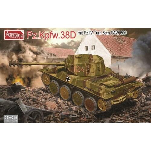 Amusing Hobby 35A019 1/35 Scale German Panzer 38 D mit Pz, IV Turm und 8cm PAW600 Model Kit
