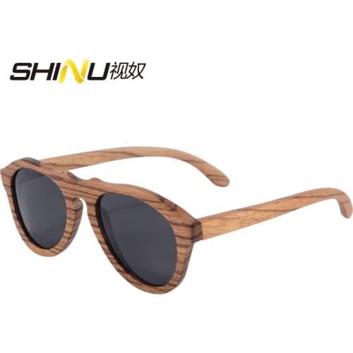 Wood sunglasses bamboo handmade polarized mens women brand designer sun glasses with bamboo round box z6027