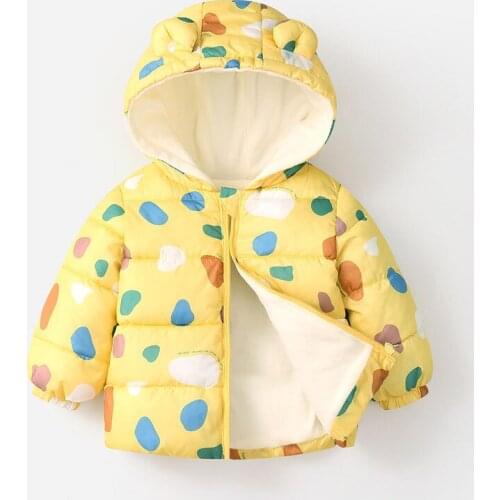 Children Clothing For Girl Jacket Coat Cartoon Print Hooded Clothes Outerwear Baby Boys Jacket Kids Thick Warm Down Coats