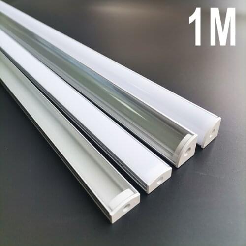 DHL 10-20pcs/lot 1M U/V Shape Corner Aluminium Profile Channel Holder for LED Strip Light Bar Under Cabinet Lamp Kitchen Closet