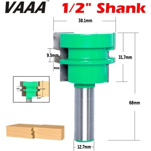 HUHAIBIN 1/2" Shank Medium Reversible Glue Joint Router Bit Woodworking Chisel Cutter Tool 1-1/2 Inch Diameter, Carbide-Tipped