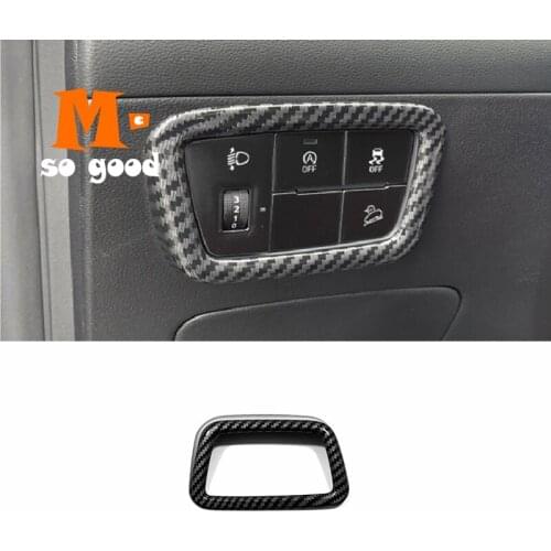 LHD 20212022 For Hyundai Tucson NX4 Hybrid Accessories Carbon Car Headlight adjustment switch Left center control Decor Frame