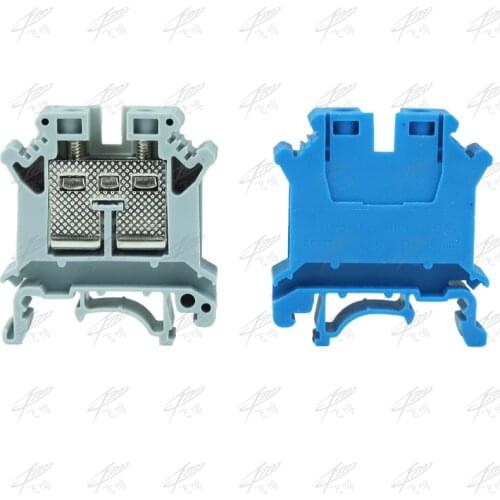 Wire Terminal Block 2pcs Blue UK16N Din Rail Electrical Conductor Terminal Block Cable Connector UK-16N