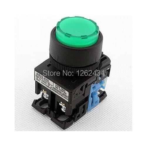 Push button switch AR22-E5L round high head lamp button 220V 110V 36V 24V