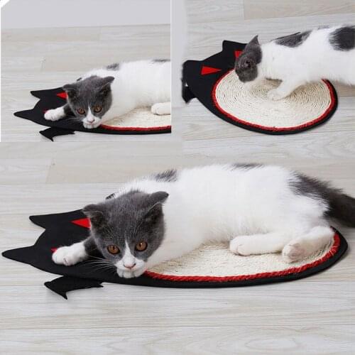 Halloween Bat Cat Scratcher Board Natural Sisal Sleeping Pad Grinding Claw Toy Holiday Party Scraper Paw Care Pet Supplies