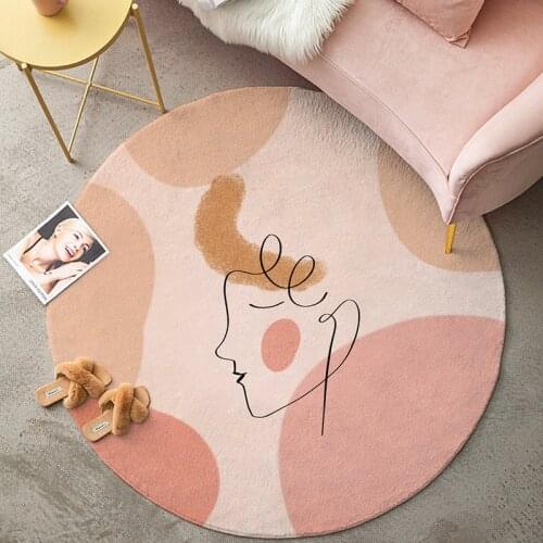 Good Quality Abstract Printed Round Carpet Rug Bedroom Living Room Rugs Children Anti-slip Crawling Mat Home Deco 100/120/140cm