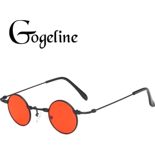 Small Round Sunglasses Women Men UV400 Metal Brand Designer Punk Sun Glasses Steampunk Vintage Goggles Red Shades