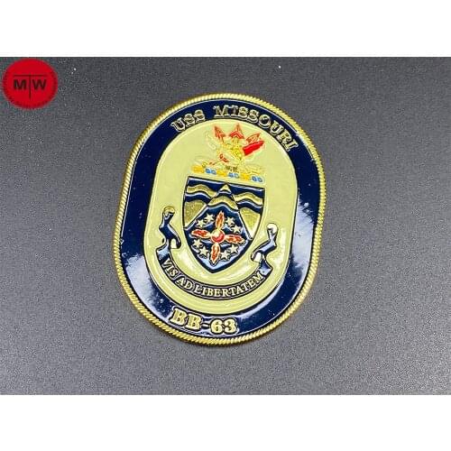 Metal Badge Heraldry for USS Missouri BB-63 Battleship for 1/700 1/350 1/200 Model Ship Display CY04 1pcs