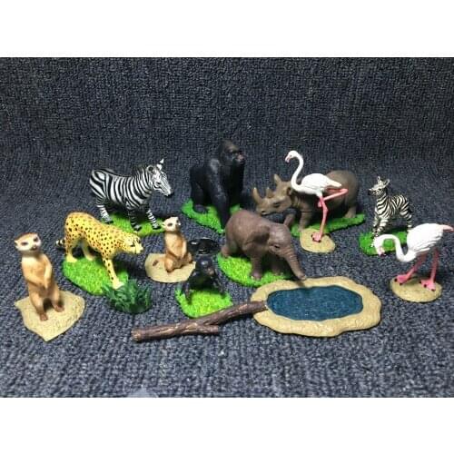 Mini pvc figure hippo lion elephant zebra toy set