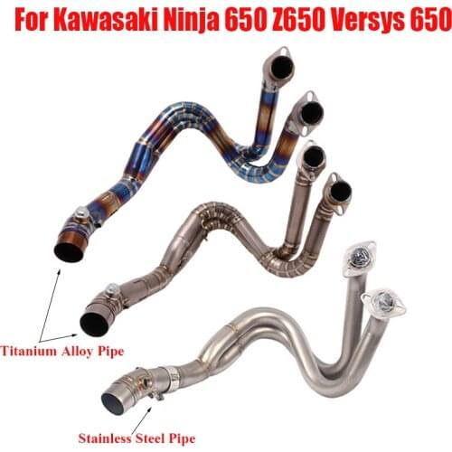 Motorcycle Exhaust Pipe Modified Header Connecting Link Tube Slip on 51mm for Kawasaki Ninja 650 Z650 Versys 650 2017 2018 2019