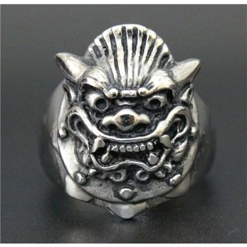 Fashion Jewelry Animal Dragon Ring 316L Stainless Steel Men Fashion Boys Cool Unicorn Head Ring