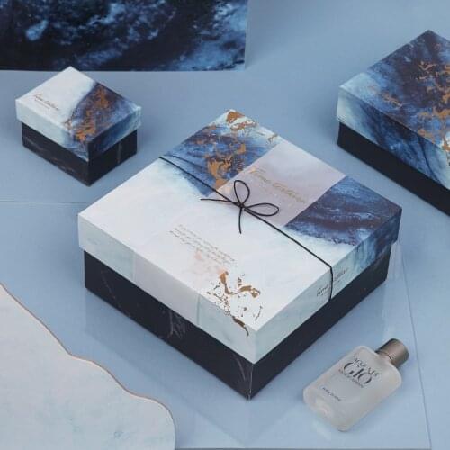 Marble Texture Simple High-grade baby shower Birthday Party Gift Box Packaging Customized wedding Party Favors packaging box