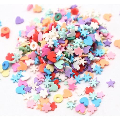 Snowflake Heart Dot Flower Polymer Clay Kit Crafts Supplies Glitter Sprinkle DIY Slice Topping Filler for Fluffy Crunchy Slime