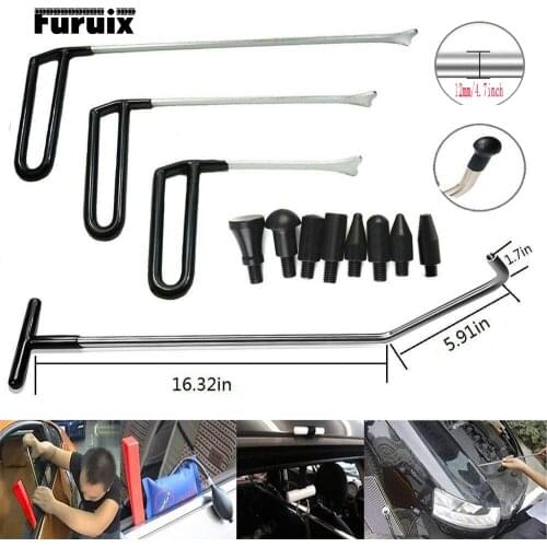 Paintless Dent Repair Tools Set Dent Removal Repair Rods C Style Rods Tool for Car Body Hail Damage Door Dent Removal