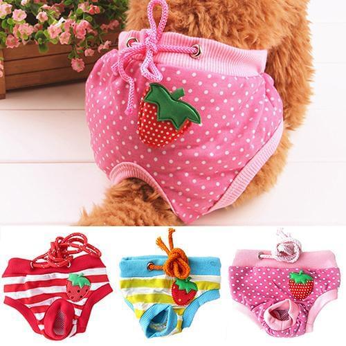 New Female Pet Dog Puppy Cute Sanitary Pant Short Panty Striped Diaper Underwear