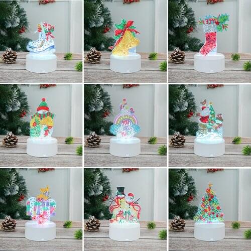 New Design Diamond Painting 5D Diamond Mosaic Embroidery Cartoon Lamp Light Available Home Desk Night Decor Birthday Gift