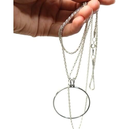 New Style Fashion Necklace With 5X Magnifier Magnifying Glass 42mm Lens Diameter Loupe Exquisite Magnifier Chain Easy to carry