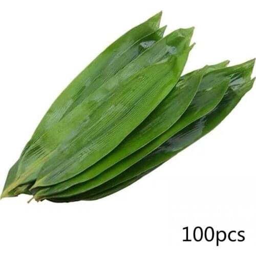 Original 100 Sheets Zongye Bamboo Leaves Ecological Zongzi Maker Kit for Rice Dumpling and Sushi Roller Plates Drop Ship