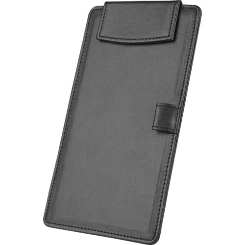 A6 Size PU Leather Restaurant Menu Folders Serving Hand-Held Writing Pad With Pen Slot Hotel Stationery Supplies Black Clipboard