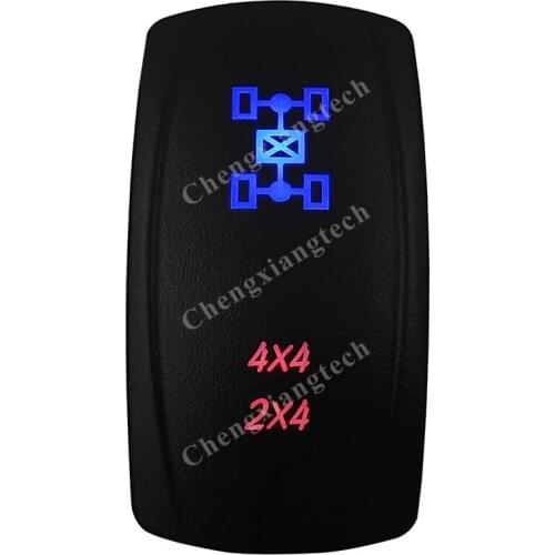 4x4/2x4 Rocker Switch 5 Pins SPST On/Off Blue & Red Led 20A/12V 10A/24V Toggle Switch for Cars,Trucks, RVs, Boats