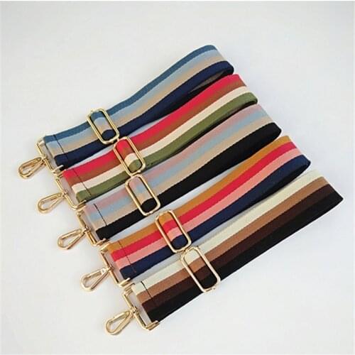 New Striped 5cm Wide Shoulder Straps Bags Accessories Women Adjustable Bag Straps Crossbody Strap Handbags Parts for Women