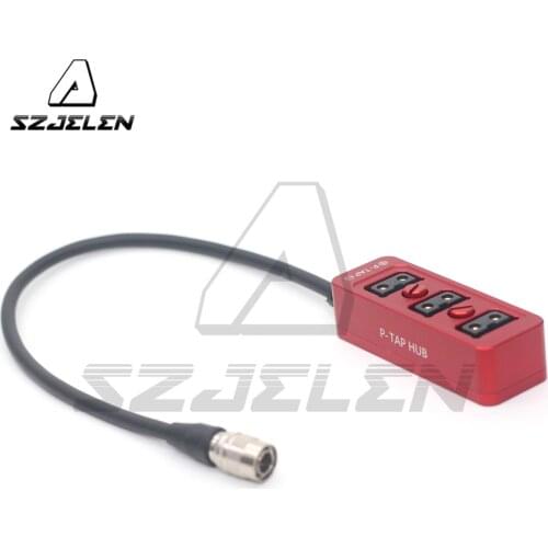 SONY Hirose 4pin 12V power out to 3-Port Dtap Female Ptap Splitter Metal shell DTAP distributor Red blue black